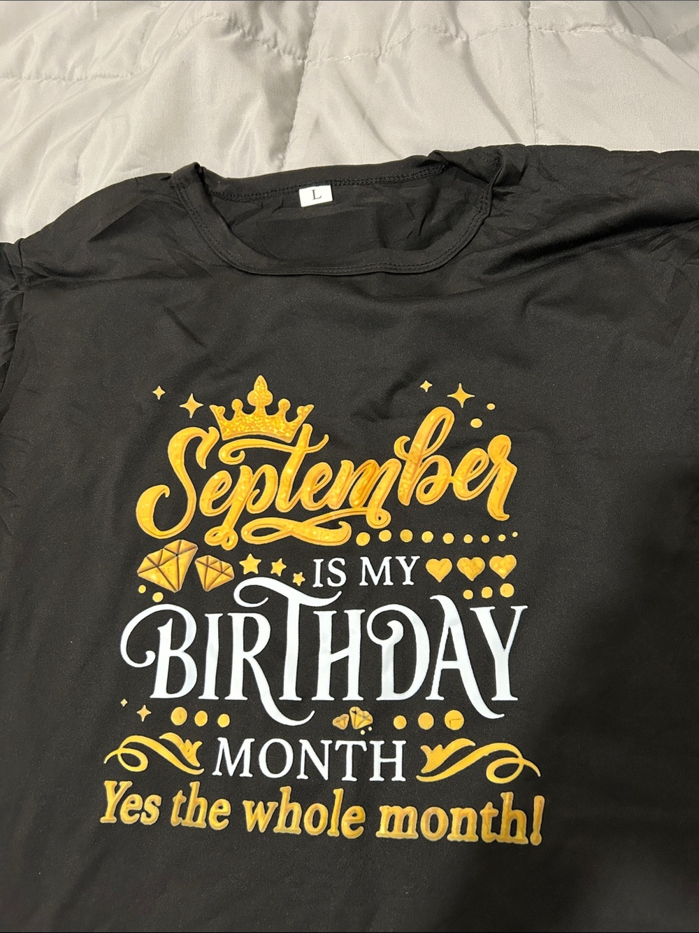 September Birthday Graphic Tee - Black